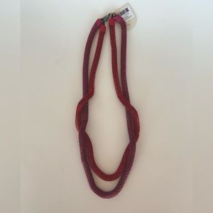 Elk the Label red and fuchsia coated metal necklace.